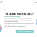 first page of The College Planning Center's website