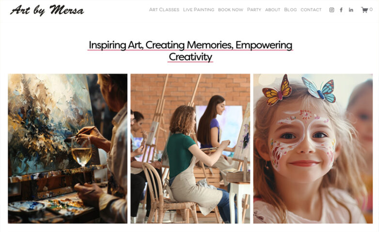 art by mersa screenshot of her website designed with polygons Media