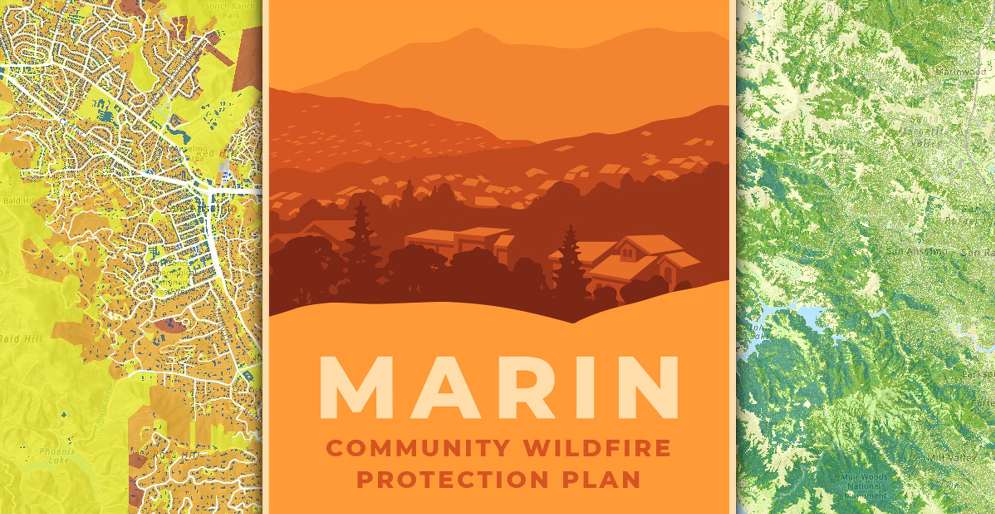 map of Marin County related to the Community WildFire Protection plan