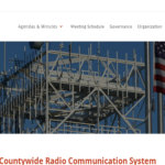 Marin Emergency Radio Authority (MERA) website homepage with mission statement and an image of communication infrastructure and an American flag.