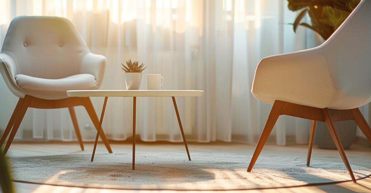 two chairs in a room